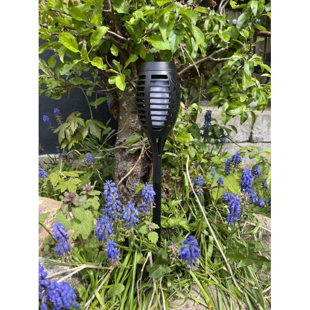 Solcelle fakkel 12 LED - HYGGELIG lys til have 