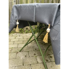 4 stk Dugklemmer fra Dacore - Jutesnor med sten - KVALITETS DUGKLEMMER MED STEN!!