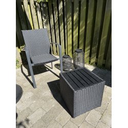 Luksus Alu stabelstol med UV-beskyttet polyrattan. Knkker ikke i flet.  Model: Nevada - Vlg farve