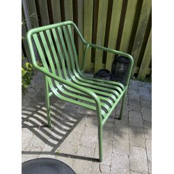 Massiv alu Stabelbar Henry havestol med lameller og armln - vlg farve!