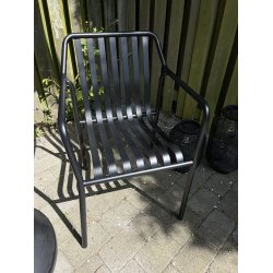 Massiv alu Stabelbar Henry havestol med lameller og armln - vlg farve!