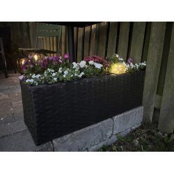 Hanne plantekasse med 3 skjulere i sort flet