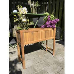 Moderne blomsterkasse i akacie tr - Model: Tokyo