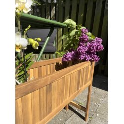 Moderne blomsterkasse i akacie tr - Model: Tokyo