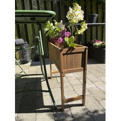 Moderne blomsterkasse i akacie tr - Model: Tokyo