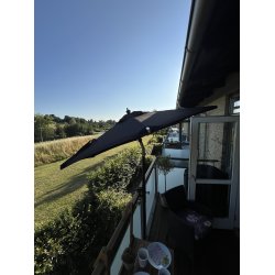 Sort Altanparasol - : 1,8m. Sort malet stok- Vandtt + Dug har UV50+ solbeskyttelse. Model: Nero