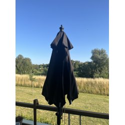Sort Altanparasol - : 1,8m. Sort malet stok- Vandtt + Dug har UV50+ solbeskyttelse. Model: Nero