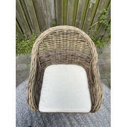 Flettet havestol i natur kubu-rattan inkl. hynde - Model: Solros