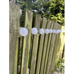 Solcelledrevet LED-lyskde med 20 lyskilder i sort plast.