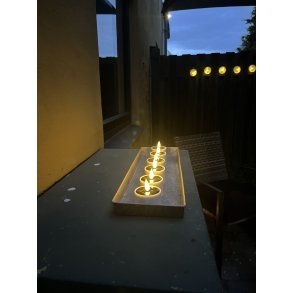 LED fyrfadslys med 3D flamme solcelle Miljvenlige risikofri og stemningsfulde  5 x H6,4 cm - 2 stk