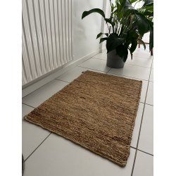 Sumek hndknyttede jute tppe - 90x60 cm - Lavet af tekstilfiber fra juteplanten - Slidstrkt!