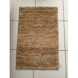 Hndvvet "strik" natur jute tppe - Slidstrkt!