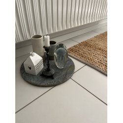 Hndvvet "strik" natur jute tppe - Slidstrkt!