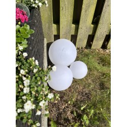 St af 3 Solcelle kuglelys - Elegant Udendrs Belysning med Varmt Hvidt Lys