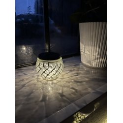 Solcelle glas mosaik i glas og stl, d10x9 cm