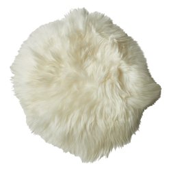 Sittdyna i �kta lammskinn rund storlek Diamter 37 cm. - v�lj f�rg