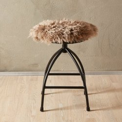 Sittdyna i �kta lammskinn rund storlek Diamter 37 cm. - v�lj f�rg