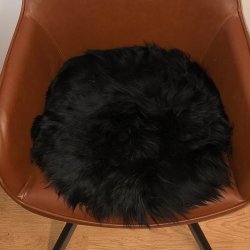 Sittdyna i �kta lammskinn rund storlek Diamter 37 cm. - v�lj f�rg