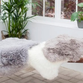 �gte Lammeskind s�de+ryg til sofa eller loungestol - 60 x 90 - v�lg farve