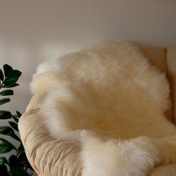 �gte Lammeskind s�de+ryg til sofa eller loungestol - 55 x 85 - v�lg farve