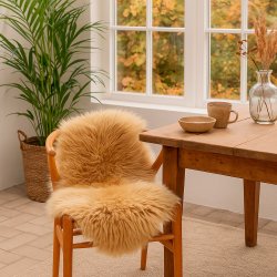 �gte Lammeskind s�de+ryg til sofa eller loungestol - 55 x 85 - v�lg farve