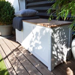 Hyndeboks i teak- og mahognitr + 100% vandtt overtrk til hyndeboks - KVALITETSPAKKE!!!