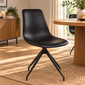 Matbordsstol i m�rkbrunt PU l�der med vridfunktion - Monaco - v�lj f�rg