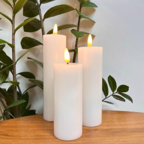 St af hvide 3 LED Lys inklusiv fjernbetjening 