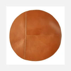 Rustik d�kkeserviet i bl�dt cognacfarvet b�ffell�der � �38 cm