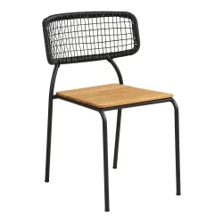 Leonardo spisebordsstol - i teak og metal - kan bruge i stuen, terrasse og haven