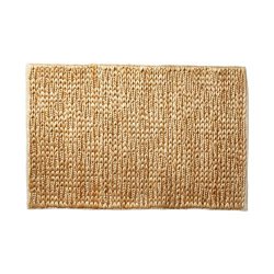 Hndvvet "strik" natur jute tppe - Slidstrkt!