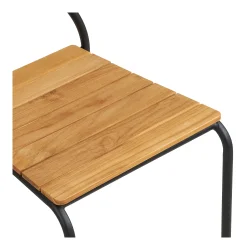 Leonardo spisebordsstol - i teak og metal - kan bruge i stuen, terrasse og haven