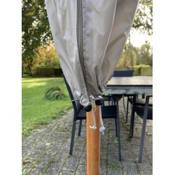 100% Vandtt parasolovertrk i gr polyester. Passer til parasol rund  2,5-3,0 meter