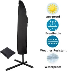 100 % vandtt Luksurist parasolbetrk med ventilationshuller, H195 cm - Model: Cassie