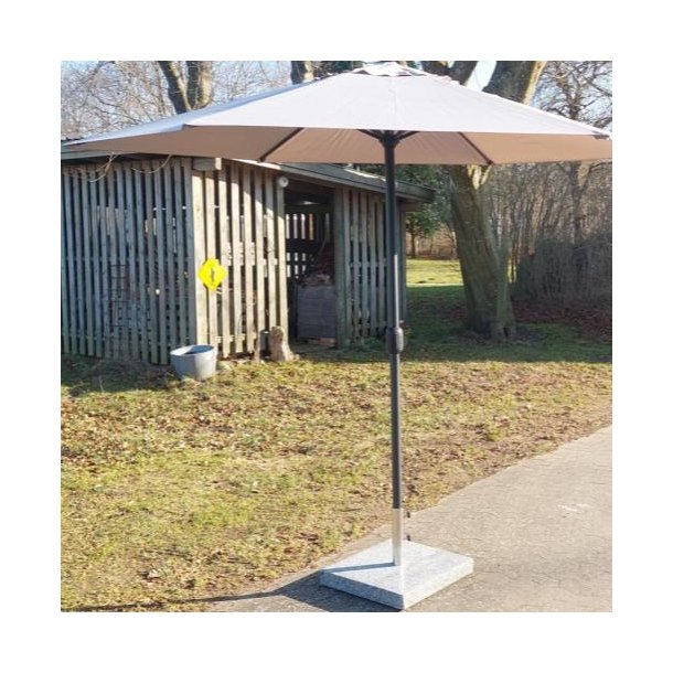 Alu Parasol str.  3 meter  - Effektiv Solbeskyttelse UV-filter + 50. Uden Tilt. Model Helle