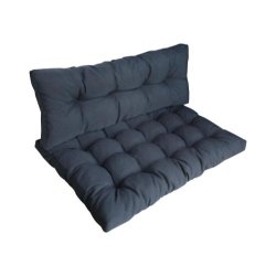 Komfortabel ryg- og sdehynde til hel-pallesofa ml 180x120 cm - Sort