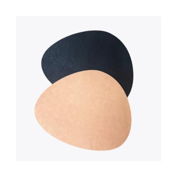 Elegant dkkeserviet i curved design - PU lder, Hard - Ikke foldbar - 41x33 - Frave : Coral