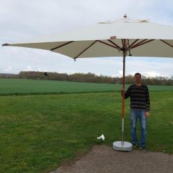 MEGA Lux Parasol - Rekt. - 3 x 4 m -  Olefn dug har UV50+ solbeskyttelse. Model: Napoli