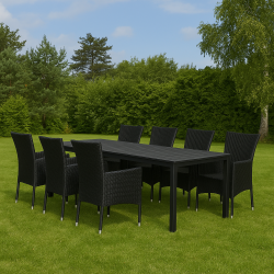 Peru kmpe familiest med udtrksbord 8 personer - UV-beskyttet polyrattan