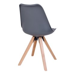 Stilren matbordsstol i PU-lder - Modell: Bergen - Vlj frg p sitsen och benen