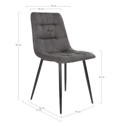 Stilren och bekv�m matstol med svarta metallben � Modell: Middelfart matstol � V�lj f�rg och material p� sitsen