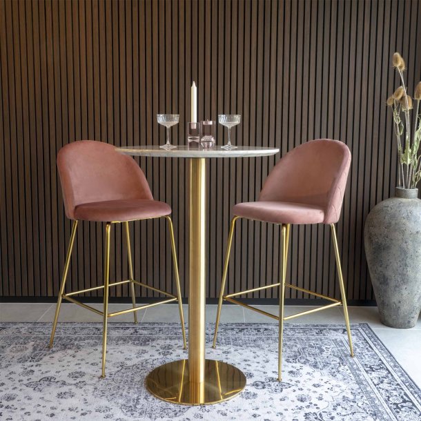 Modern barstol i velour med metallben - Modell: Lausanne - Vlj frg p sitsen och benen