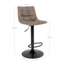 Komfortabel Middelfart barstol med h�jdejusterbart s�de og moderne design - V�lg farve p� stof og stel