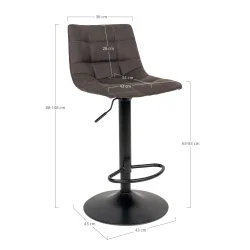 Komfortabel Middelfart barstol med h�jdejusterbart s�de og moderne design - V�lg farve p� stof og stel