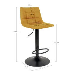 Komfortabel Middelfart barstol med h�jdejusterbart s�de og moderne design - V�lg farve p� stof og stel