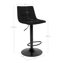 Komfortabel Middelfart barstol med h�jdejusterbart s�de og moderne design - V�lg farve p� stof og stel