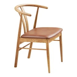 Stilfuld spisebordsstol i egetr� med bl�dt PU-s�de og moderne design - Model: Artenara -�F�s i flere farvekombinationer
