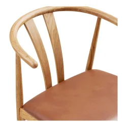 Stilfuld spisebordsstol i egetr� med bl�dt PU-s�de og moderne design - Model: Artenara -�F�s i flere farvekombinationer