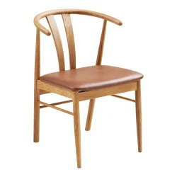 Stilfuld spisebordsstol i egetr� med bl�dt PU-s�de og moderne design - Model: Artenara -�F�s i flere farvekombinationer