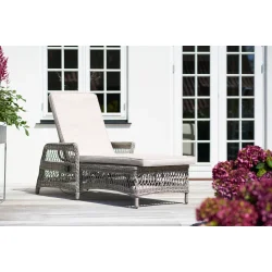 MODEL: VILA - solseng Komfortabel INKL. lux. all-weather hynde og justerbar ryg - B:73 cm x D:195 cm x H:54 cm 